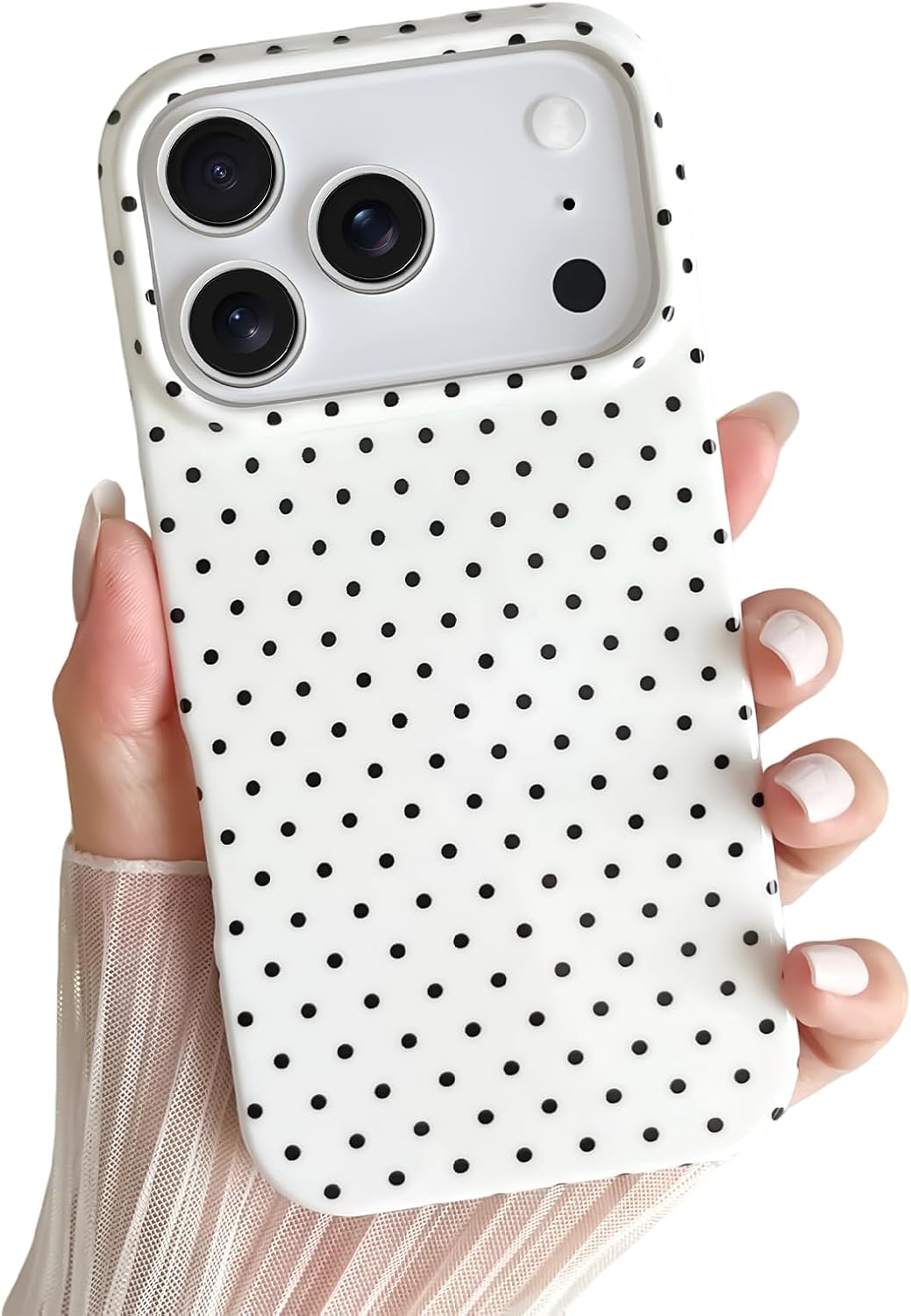 iPhone 17 Pro Case Cute Polka Dot Soft TPU Slim Shockproof Phone